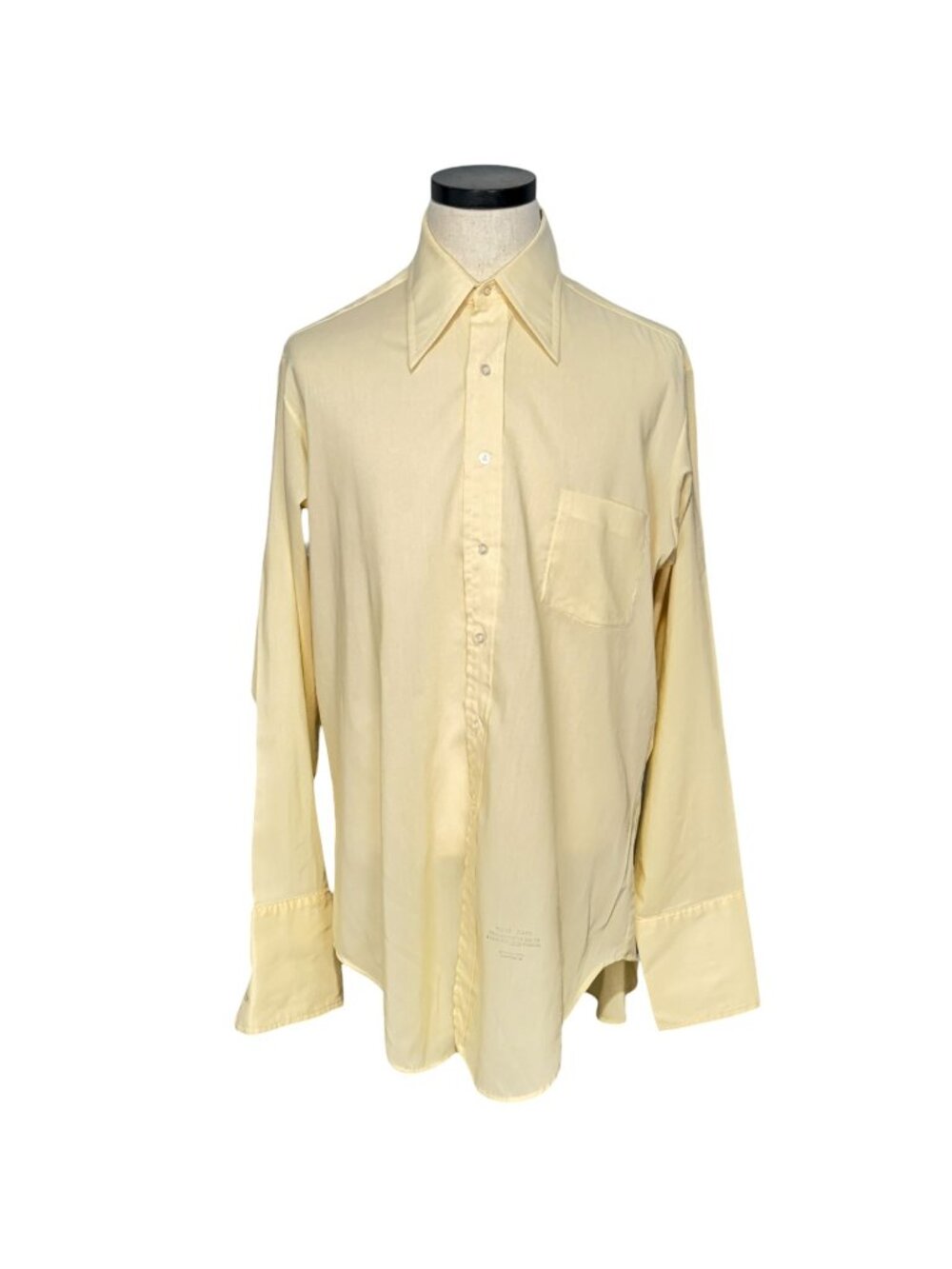 Golden Comfort Stretch Mens Yellow Dress Shirt French Cuff 16.5 35 Perma-Press